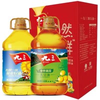 九三充氮保险葵花籽油+非转基因大豆油3.618L*2桶