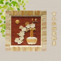 实木工艺画花开富贵品质装饰画纯手工浮雕挂画质感墙挂