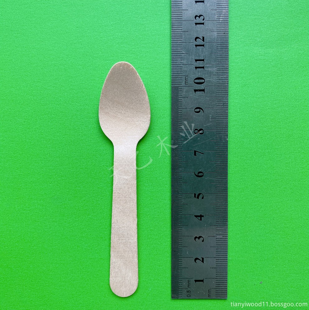 一次性木制餐具木制勺子茶匙110mm