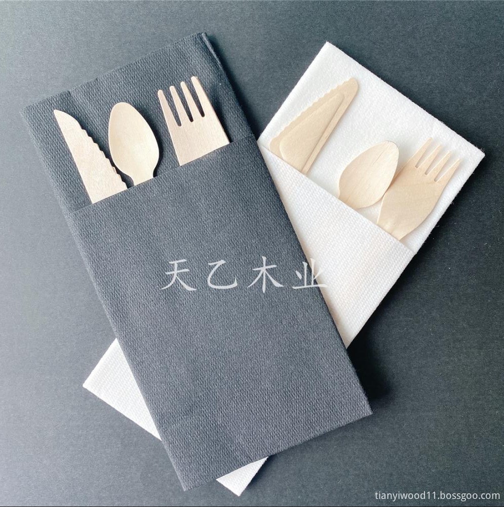 一次性木制餐具套装全纸密封