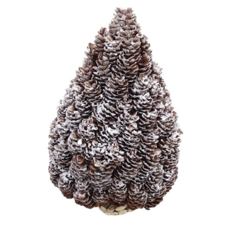 天然时尚带雪圣诞树