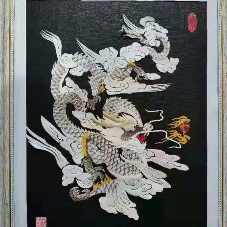 鱼皮画 腾飞