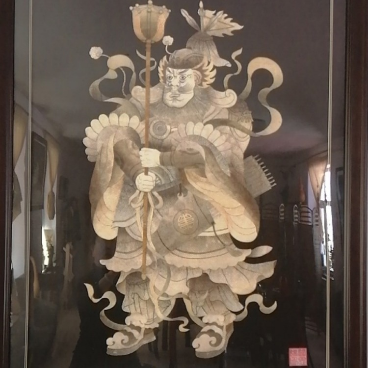 鱼皮画《门神尉迟恭。敬德》