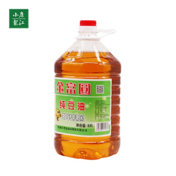 金富圆非转基因纯豆油5L食用油东北大豆油家用豆油