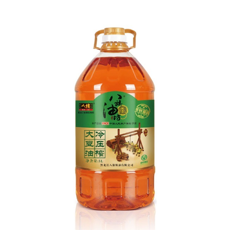 八旗 冷压榨非转基因东北三级大豆油5L