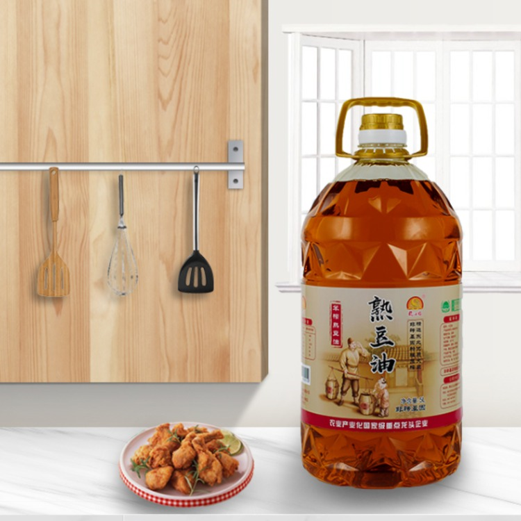 龙江福非转基因笨榨熟豆油5L
