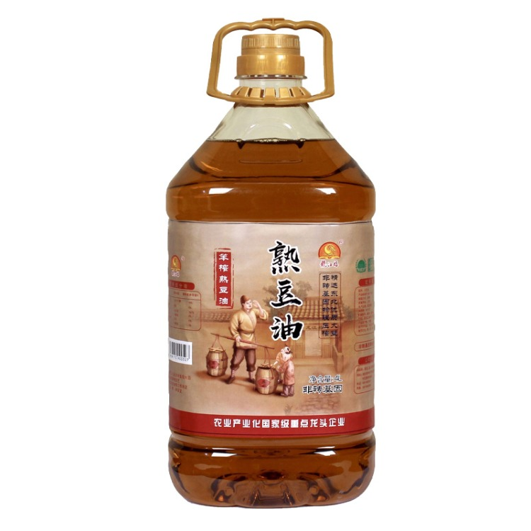 龙江福非转基因笨榨熟豆油4L