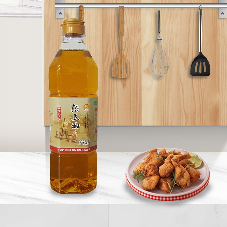 龙江福非转基因笨榨熟豆油900ml