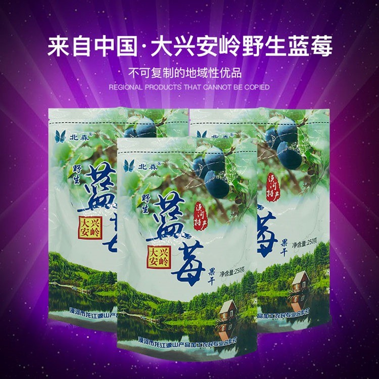 野生蓝莓果干250g