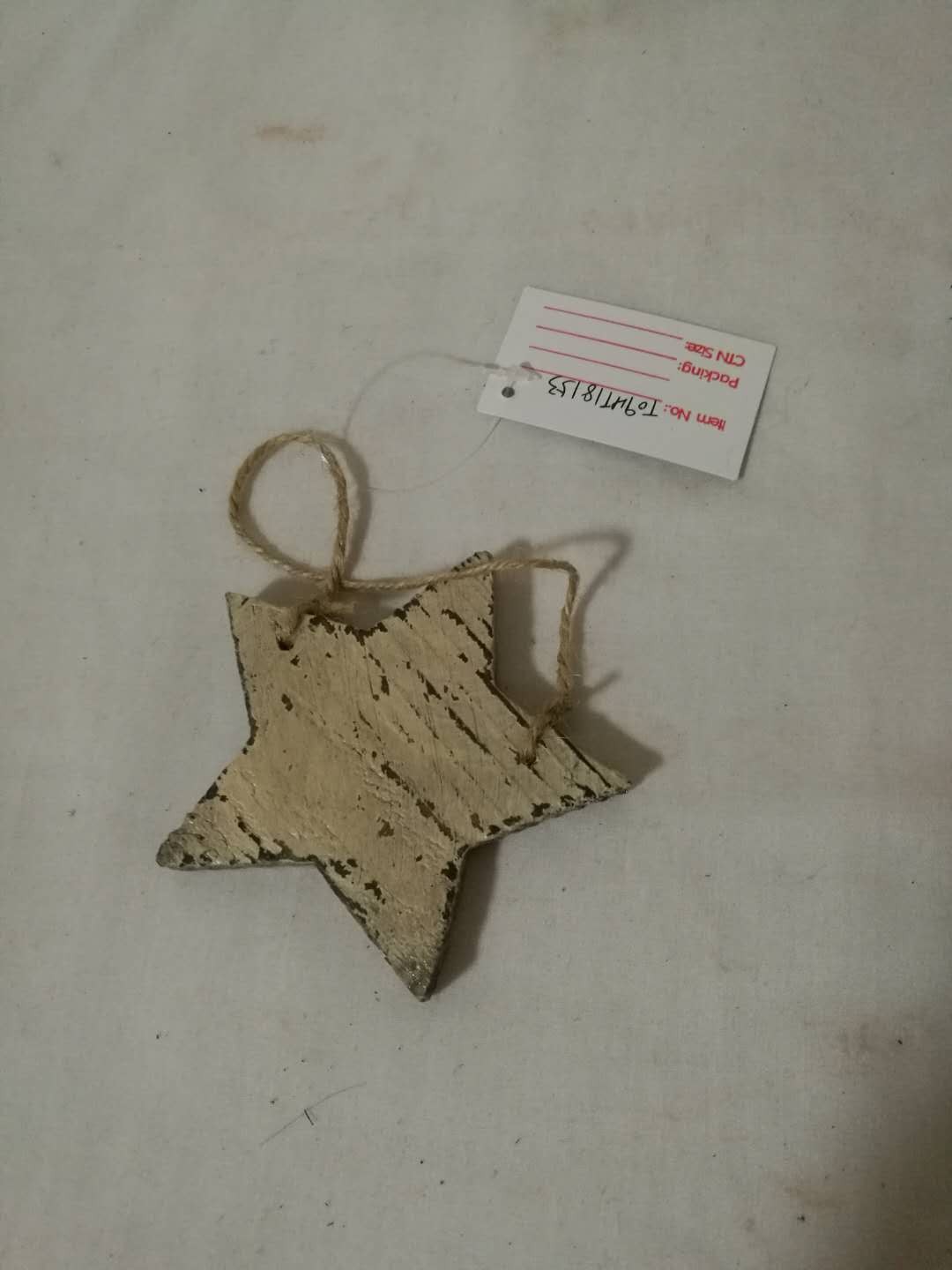 天然木制木片五星挂件家居装饰墙饰圣诞树挂件